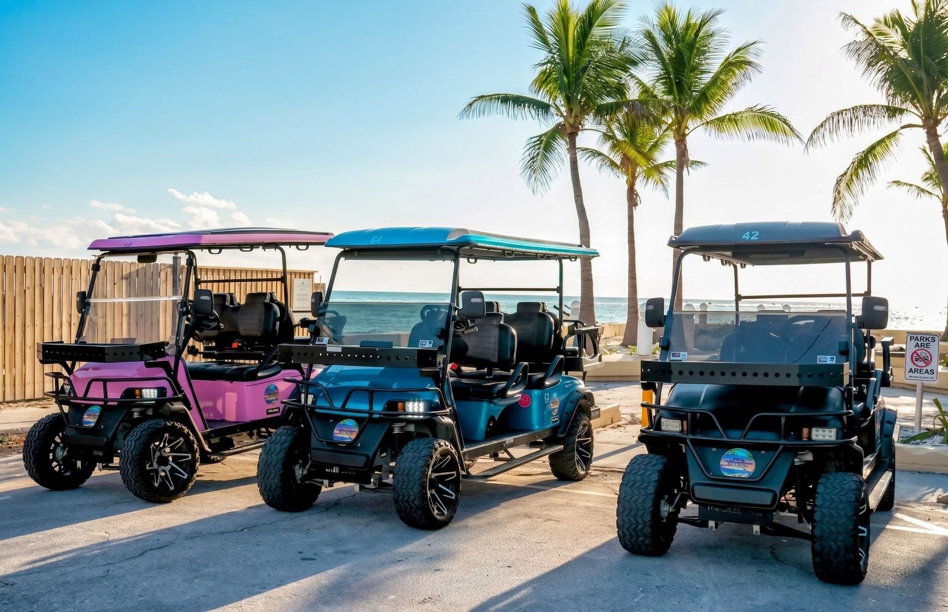 Street-legal golf cart rental in Key West, Florida